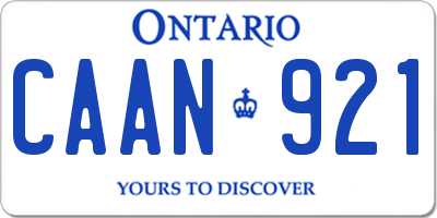 ON license plate CAAN921