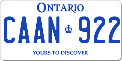 ON license plate CAAN922