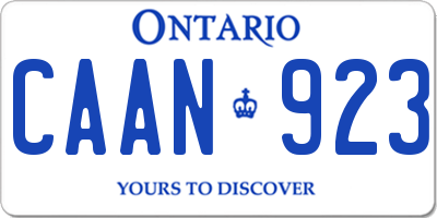 ON license plate CAAN923