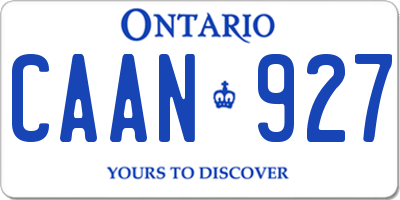 ON license plate CAAN927