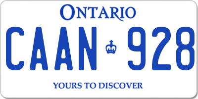 ON license plate CAAN928