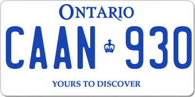 ON license plate CAAN930