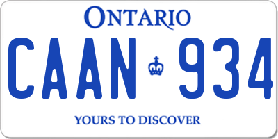 ON license plate CAAN934