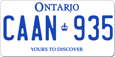 ON license plate CAAN935