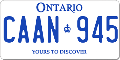 ON license plate CAAN945