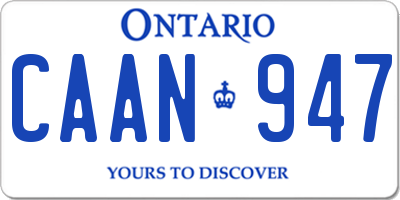 ON license plate CAAN947