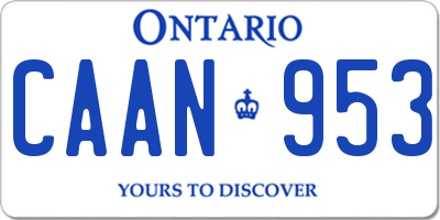 ON license plate CAAN953