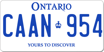 ON license plate CAAN954