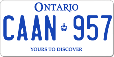 ON license plate CAAN957