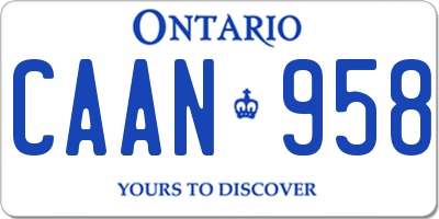 ON license plate CAAN958