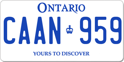 ON license plate CAAN959