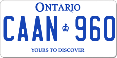 ON license plate CAAN960