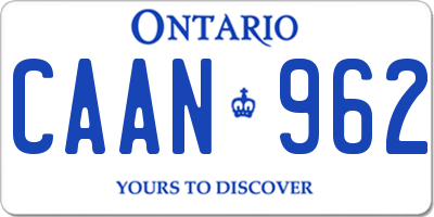 ON license plate CAAN962