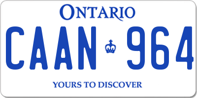 ON license plate CAAN964