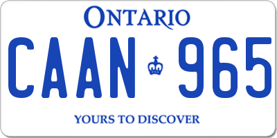 ON license plate CAAN965