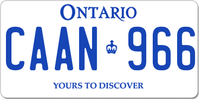 ON license plate CAAN966