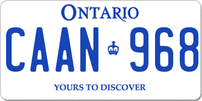 ON license plate CAAN968