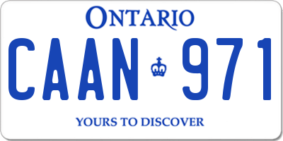 ON license plate CAAN971