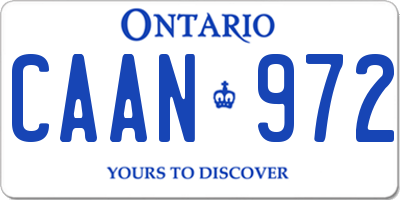 ON license plate CAAN972