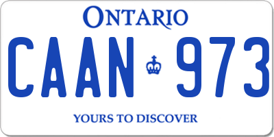 ON license plate CAAN973