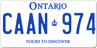 ON license plate CAAN974