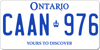 ON license plate CAAN976