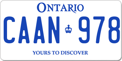 ON license plate CAAN978