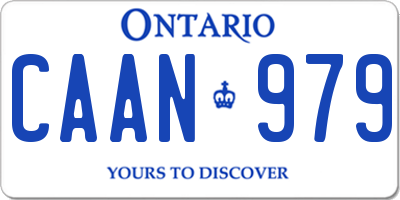 ON license plate CAAN979