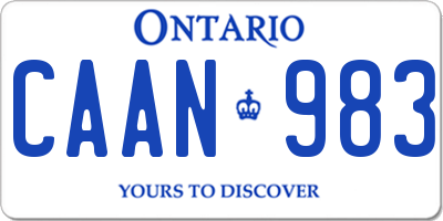 ON license plate CAAN983