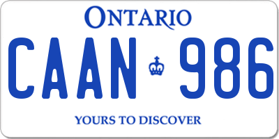 ON license plate CAAN986