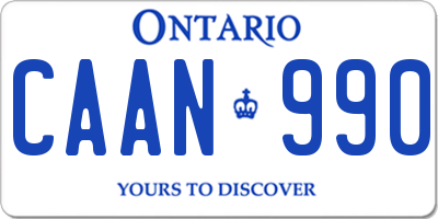 ON license plate CAAN990