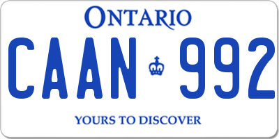 ON license plate CAAN992