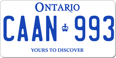 ON license plate CAAN993