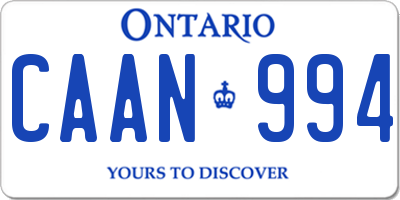 ON license plate CAAN994