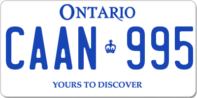 ON license plate CAAN995