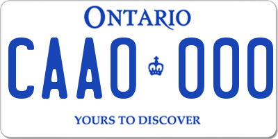 ON license plate CAAO000