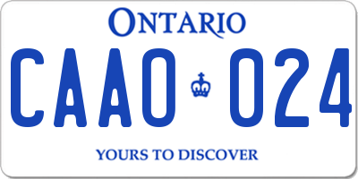 ON license plate CAAO024