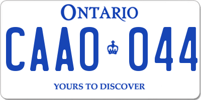 ON license plate CAAO044