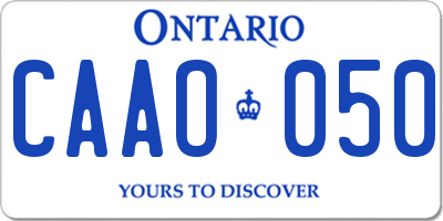 ON license plate CAAO050