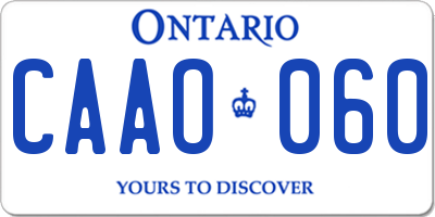 ON license plate CAAO060