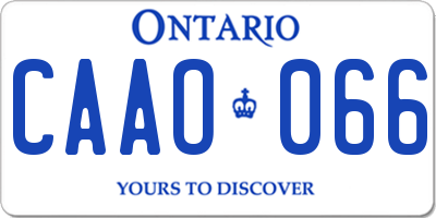 ON license plate CAAO066