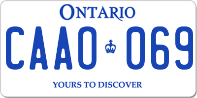 ON license plate CAAO069