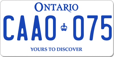 ON license plate CAAO075