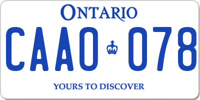 ON license plate CAAO078