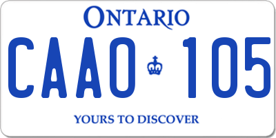 ON license plate CAAO105