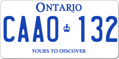 ON license plate CAAO132