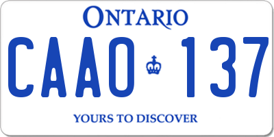 ON license plate CAAO137