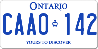 ON license plate CAAO142