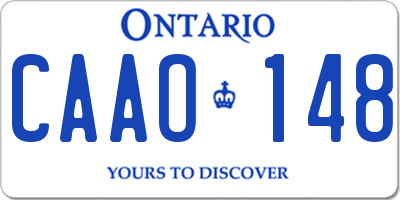 ON license plate CAAO148