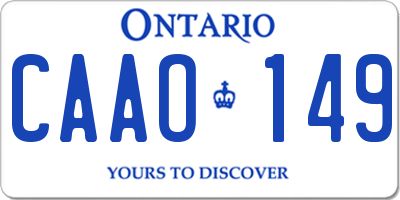 ON license plate CAAO149